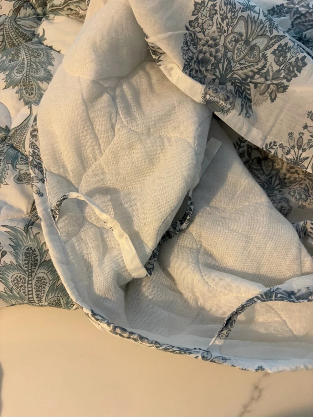 Pottery Barn Blue Motif Shani Reversible Standard Sham 26 X 20 Floral - SET OF 2